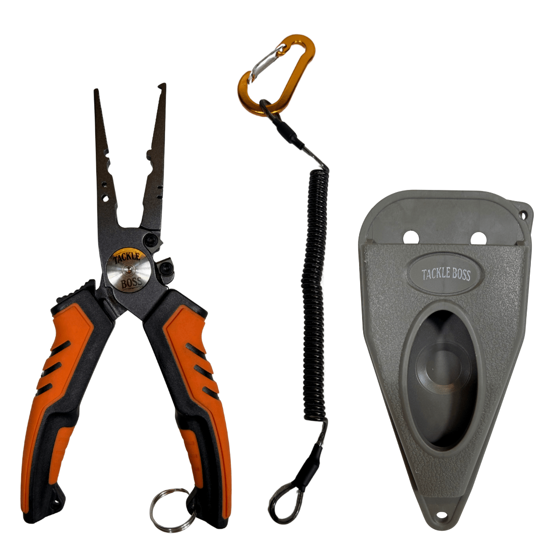 boss fishing box accessories Tackle Boss 3 pcs PREMIUM Outlaw Plier Set – Stainless Steel Fishing Pliers