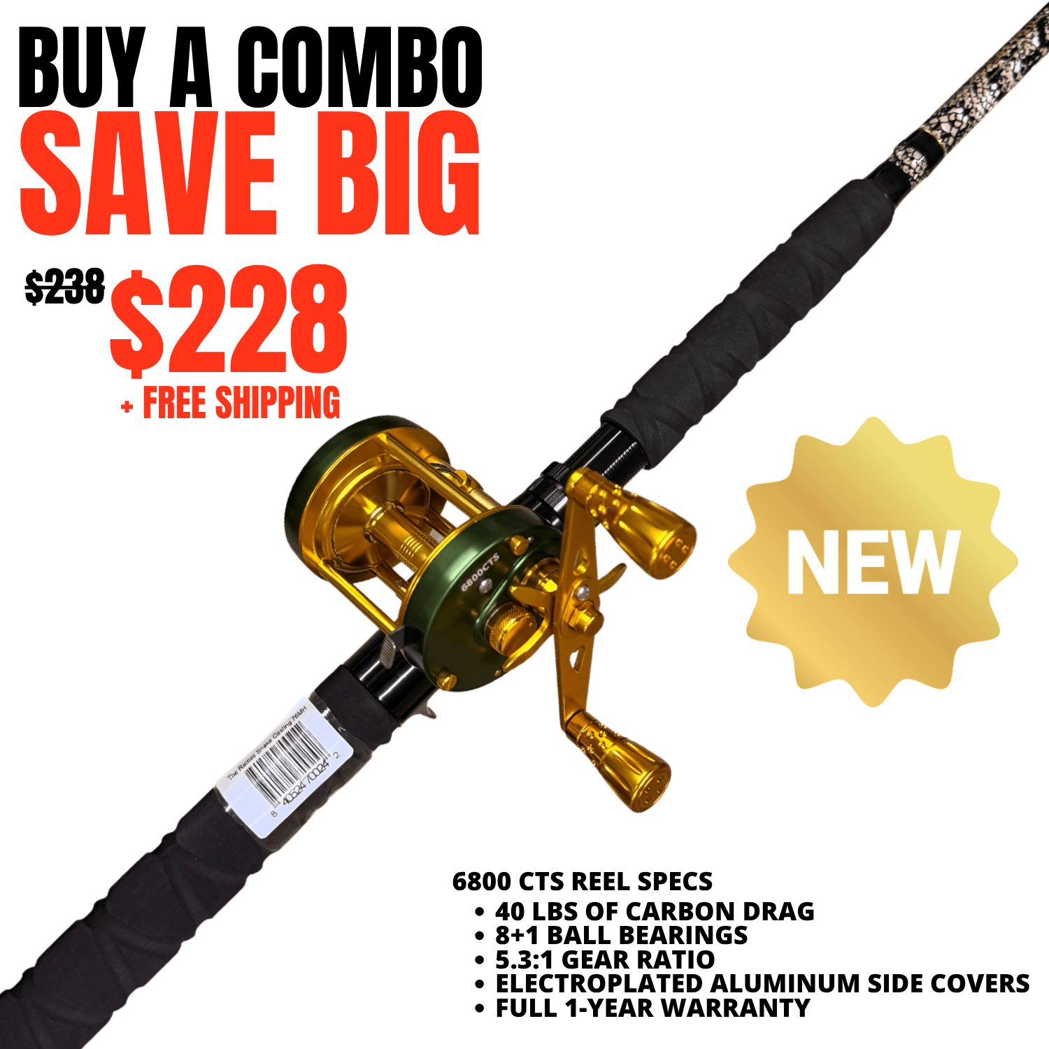 1 of 220 The Rattlesnake Casting Rod - Limited Edition Rod - Catfish Pro