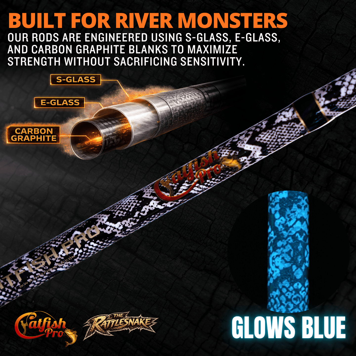 1 of 220 The Rattlesnake Spinning Rod - Limited Edition Rod - Catfish Pro