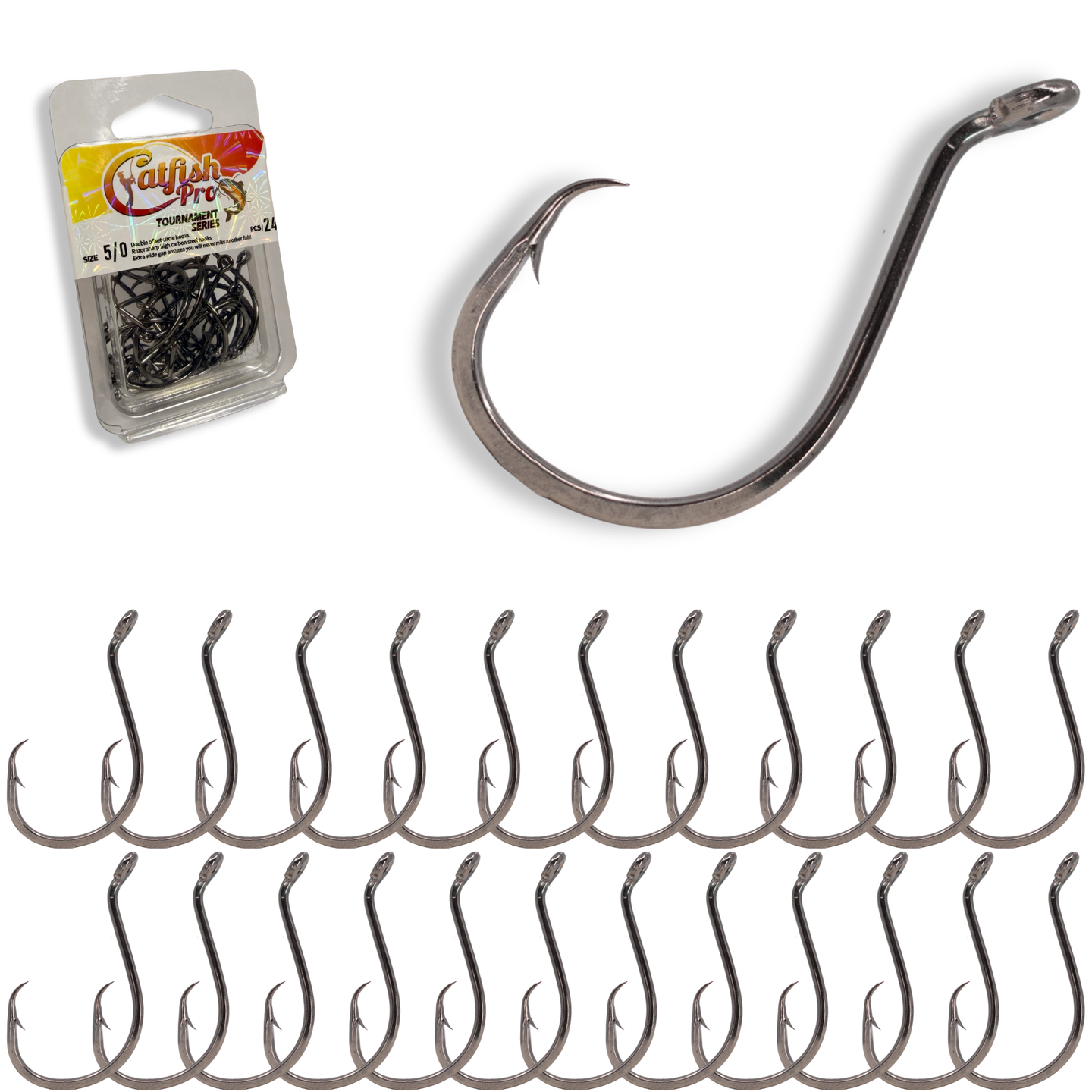 Double Offset Circle Hooks 5/0 - Value Pack - Catfish Pro