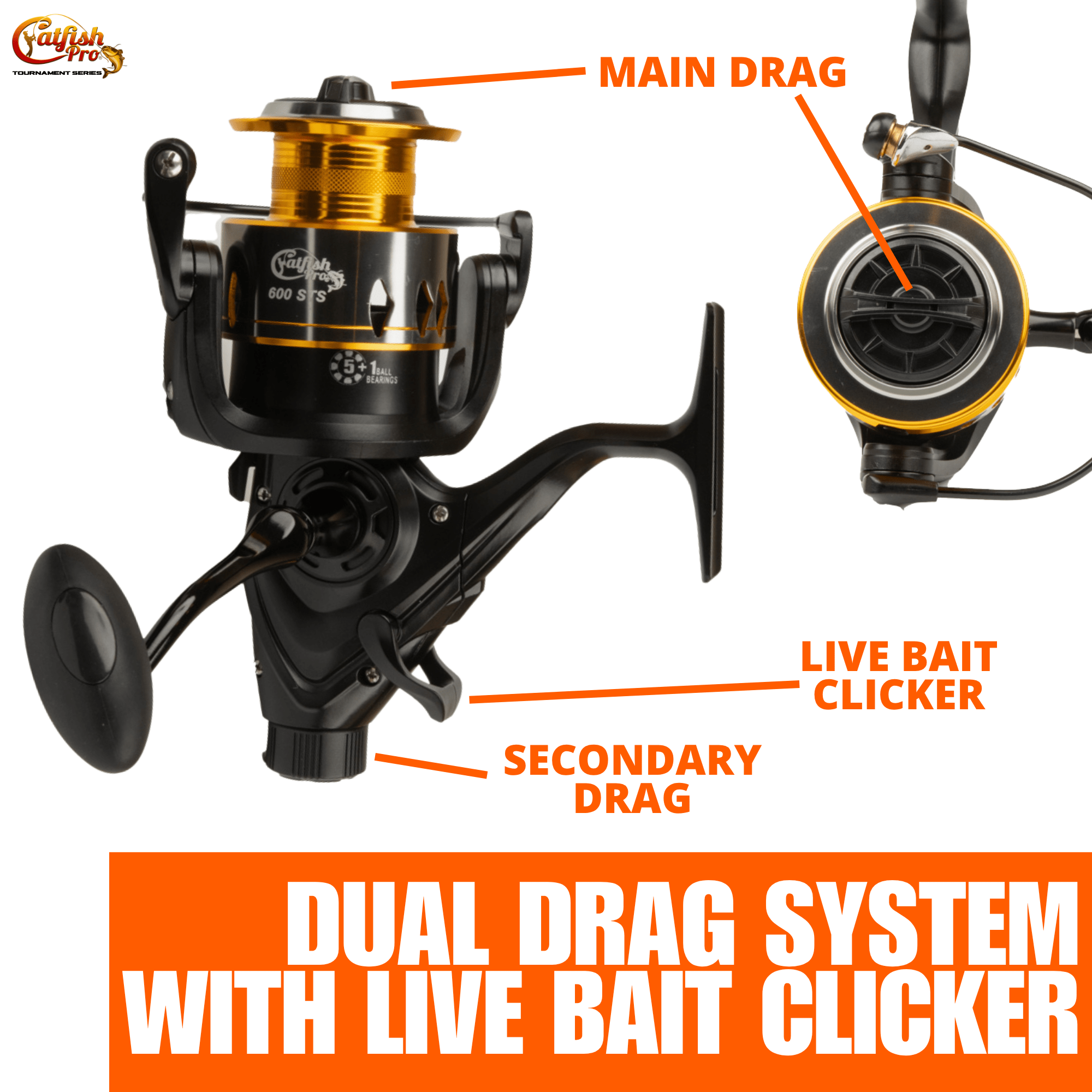 baitcaster or spinning reel for channel catfish 600CTS Baitcasting Rod and Combo I Pro Left / 600CTS Combo + Power Handle / Heavy Upgrade your catfishing gear with the Catfish Pro 600CTS Baitcasting Rod 600STS Spinning Reel I Catfish