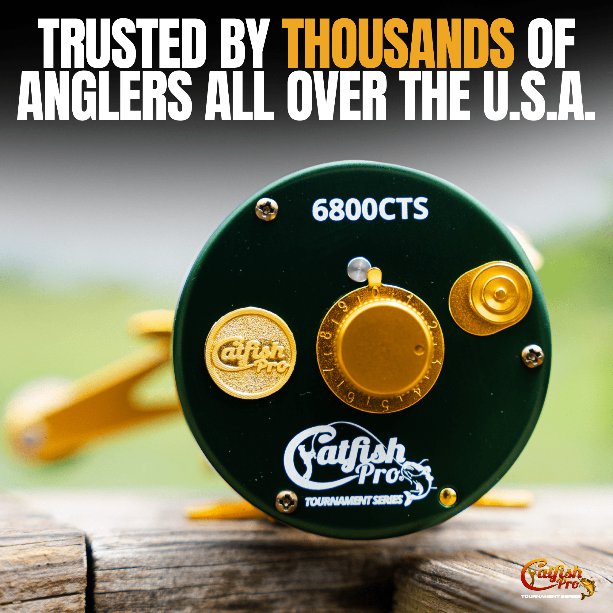 6800 CTS Round Baitcaster Reel - Catfish Pro