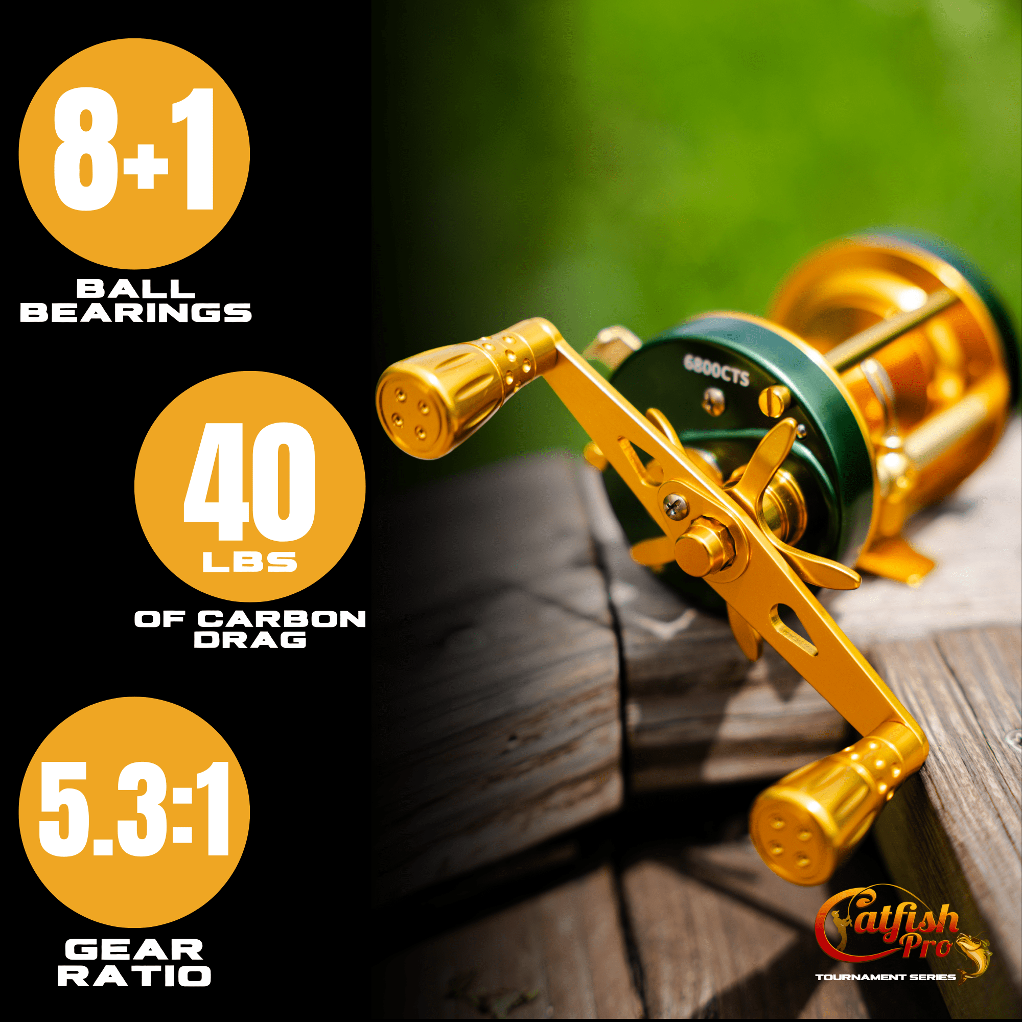 Catfish Pro 6800 CTS Round Baitcaster Reel