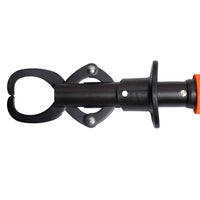 Closed position of the Catfish Pro Stainless Steel Fish Lip Grip, displaying compact design and clamp mechanism.