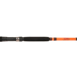 Close-up of the stainless steel guide on the Catfish Pro Tournament Series Catfish Orange Catfishing Rod, wrapped in silver threading for durability.