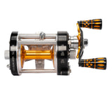 Front view of the Catfish Pro 600CTS showing the high-capacity spool and open-frame construction for lightweight durability.