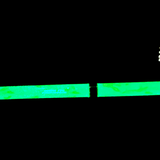 Fishing rod glowing in the dark with black background