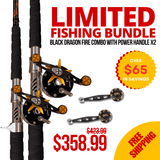 Black Dragon Fire Combo with Power Handle x2 - LIMITED FISHING BUNDLE - Catfish Pro