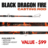 Black Dragon Fire Combo with Power Handle x2 - LIMITED FISHING BUNDLE - Catfish Pro