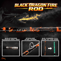 Black Dragon Fire Spinning Glow Rod - Catfish Pro