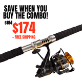 Black Dragon Fire Spinning Glow Rod - Catfish Pro