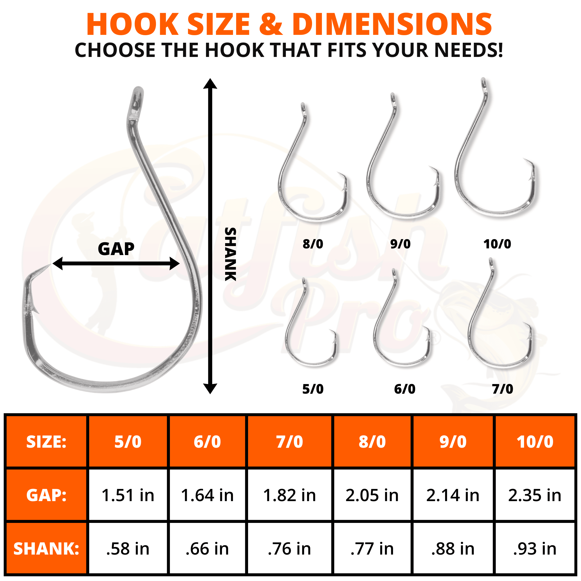 5.0 fish hooks Circle Hooks 5/0-10/0 Value Pack Bundle
