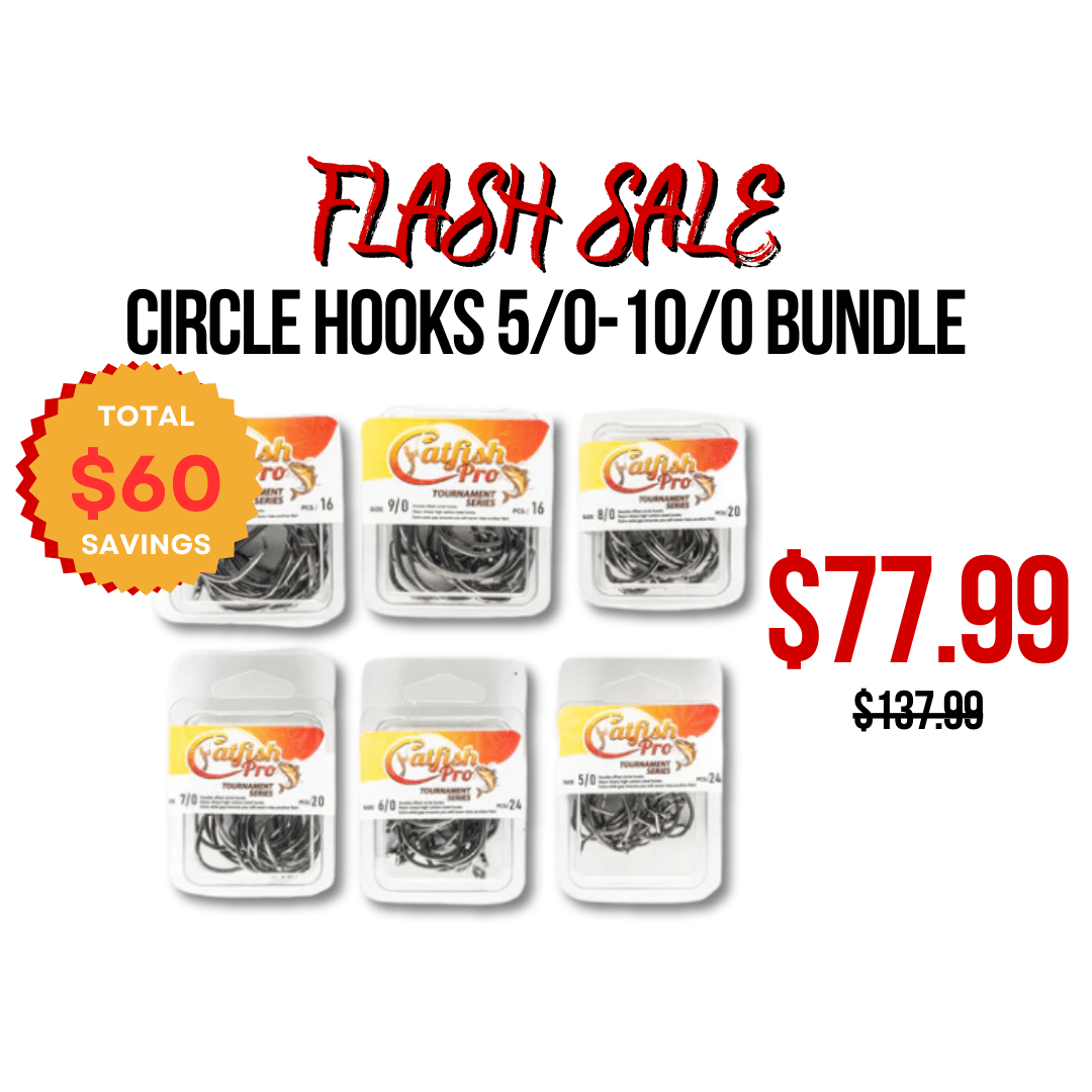 Circle Hooks 5/0 - 10/0 Value Pack Bundle - Catfish Pro