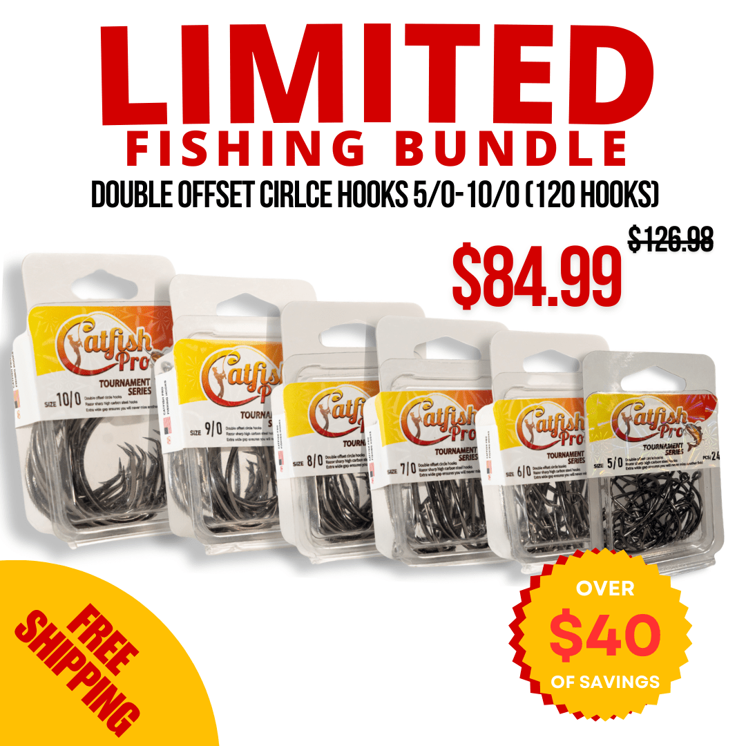 Circle Hooks 5/0 - 10/0 Value Pack Bundle - LIMITED FISHING BUNDLE - Catfish Pro
