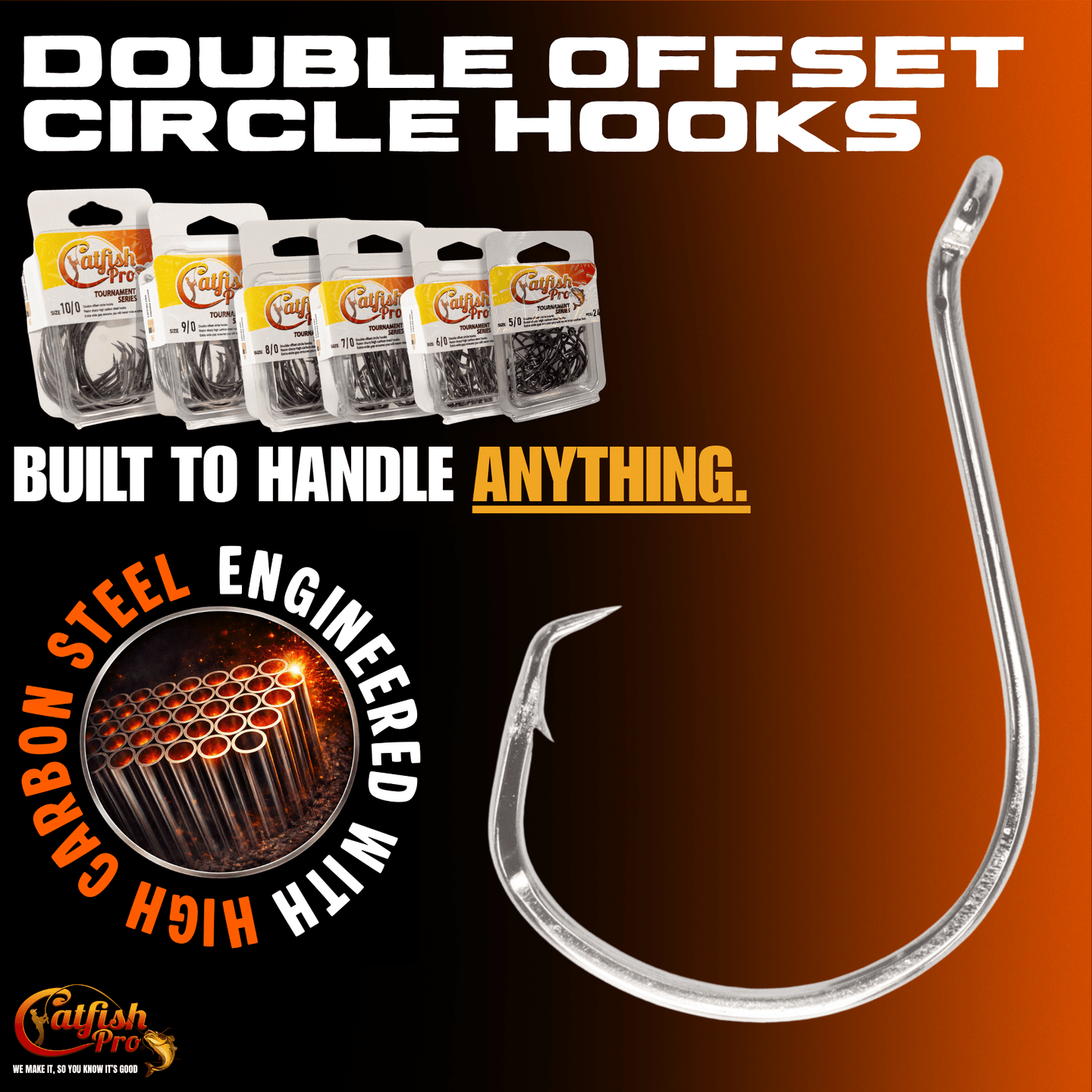 Circle Hooks 5/0 - 10/0 Value Pack Bundle - LIMITED FISHING BUNDLE - Catfish Pro
