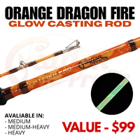 Orange Dragon Fire Combo with Power Handle x2 - LIMITED FISHING BUNDLE - Catfish Pro