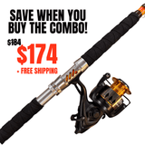 Orange Dragon Fire Spinning Glow Rod - Catfish Pro