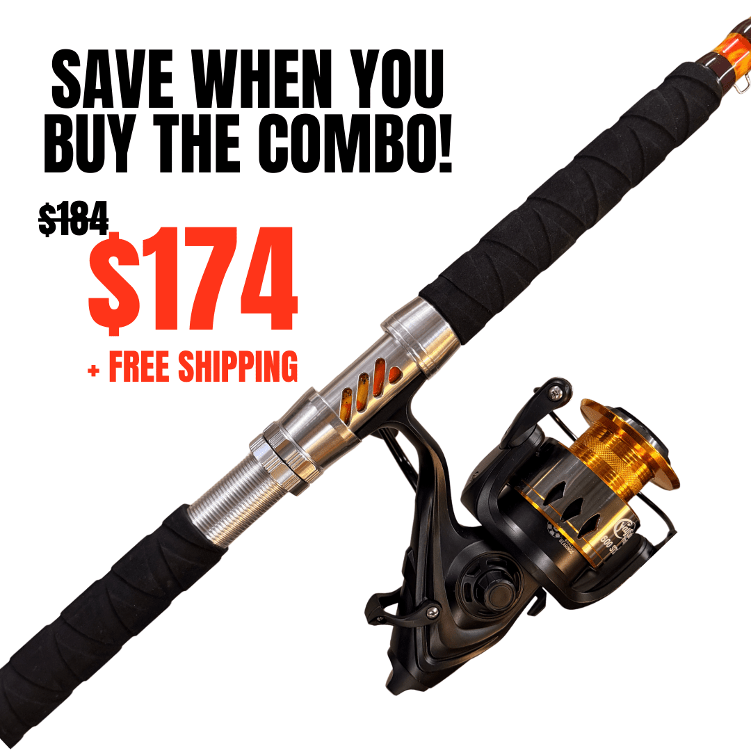 Orange Dragon Fire Spinning Glow Rod - Catfish Pro