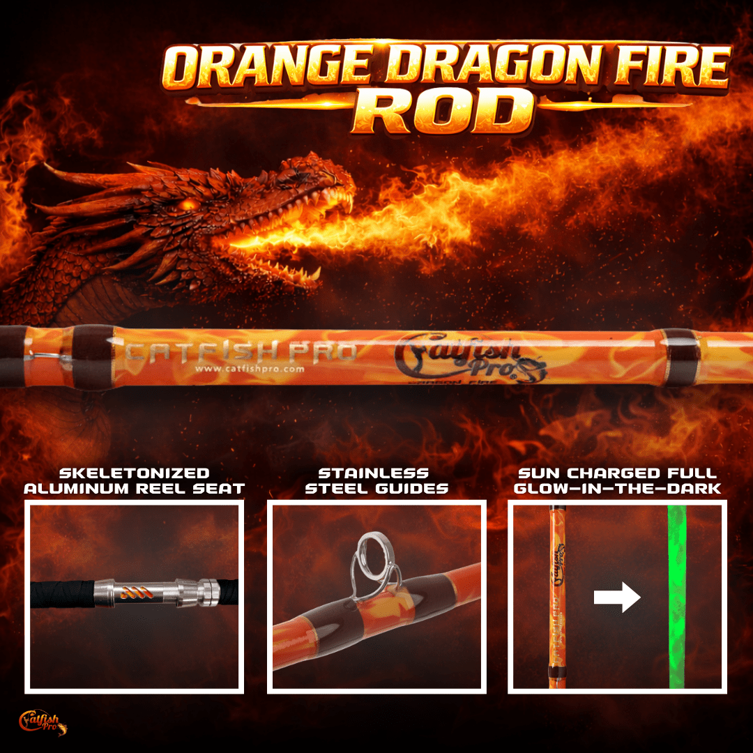Orange Dragon Fire Spinning Rod