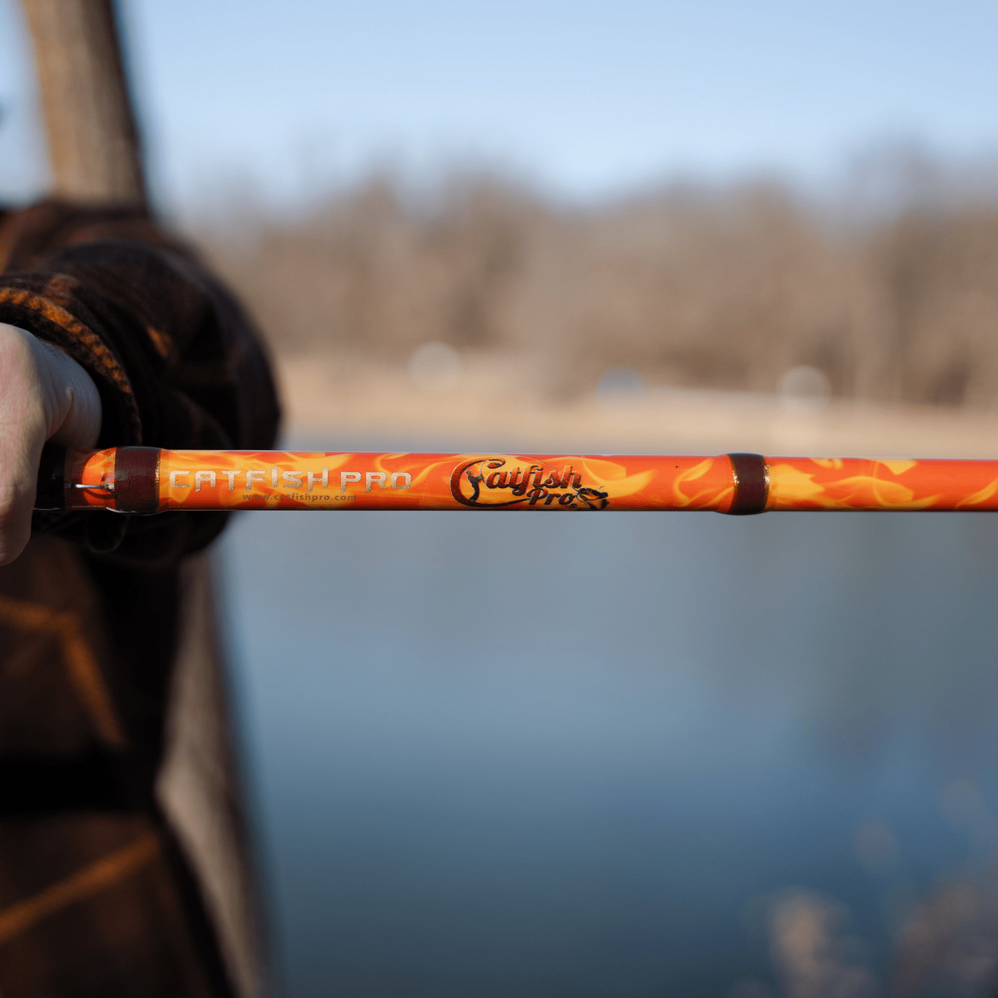 Orange Dragon Fire Spinning Glow Rod - Catfish Pro