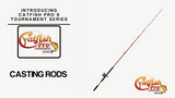 A high-quality video showcasing a Catfish Pro fishing rod being used in an outdoor setting. The video features close-ups of the rod’s design, casting action, and possibly a reel-in sequence, emphasizing durability and smooth performance.