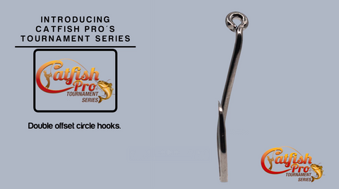 A detailed video showcasing Catfish Pro Tournament Series fishing hooks, including different sizes, packaging, and hook features designed for superior catfishing performance.